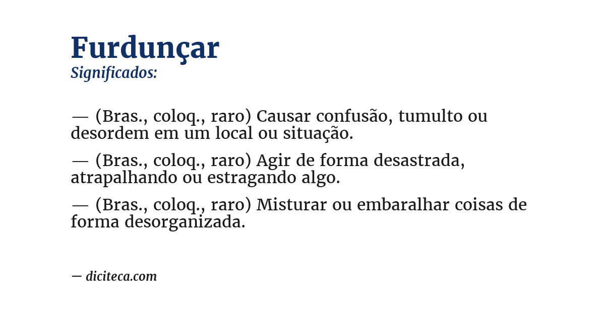 Significado de furdunçar