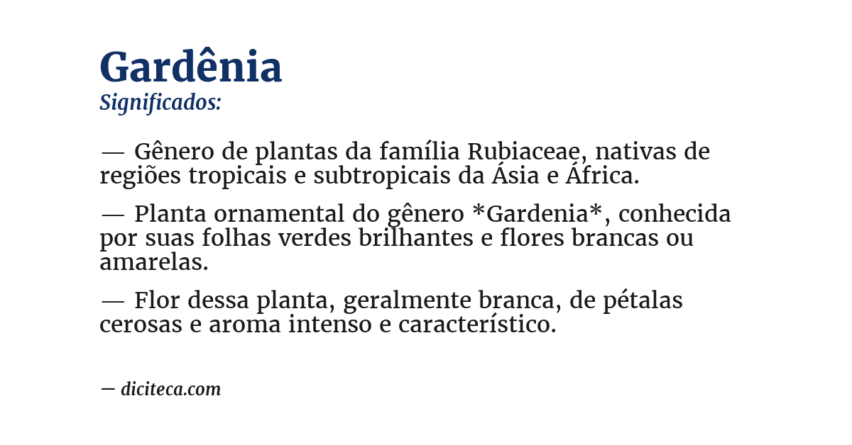 Significado de gardênia