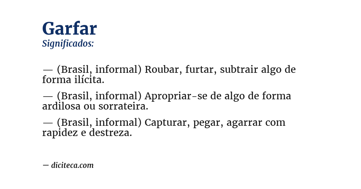 Significado de garfar