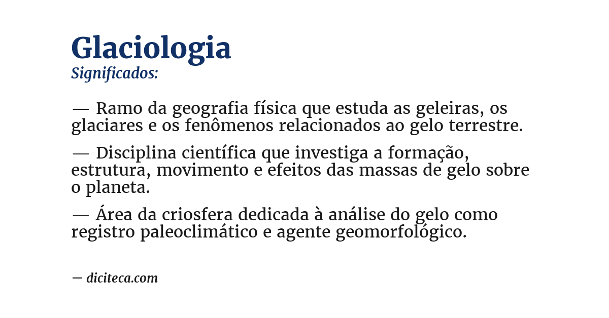 Significado de glaciologia