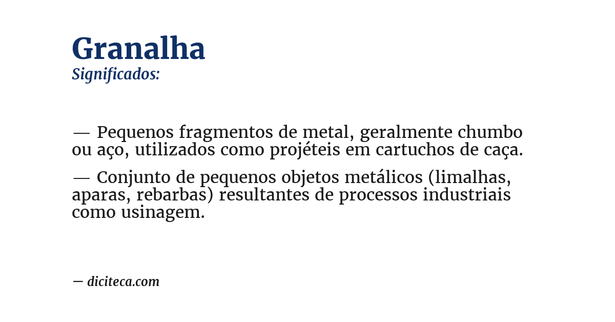 Significado de granalha