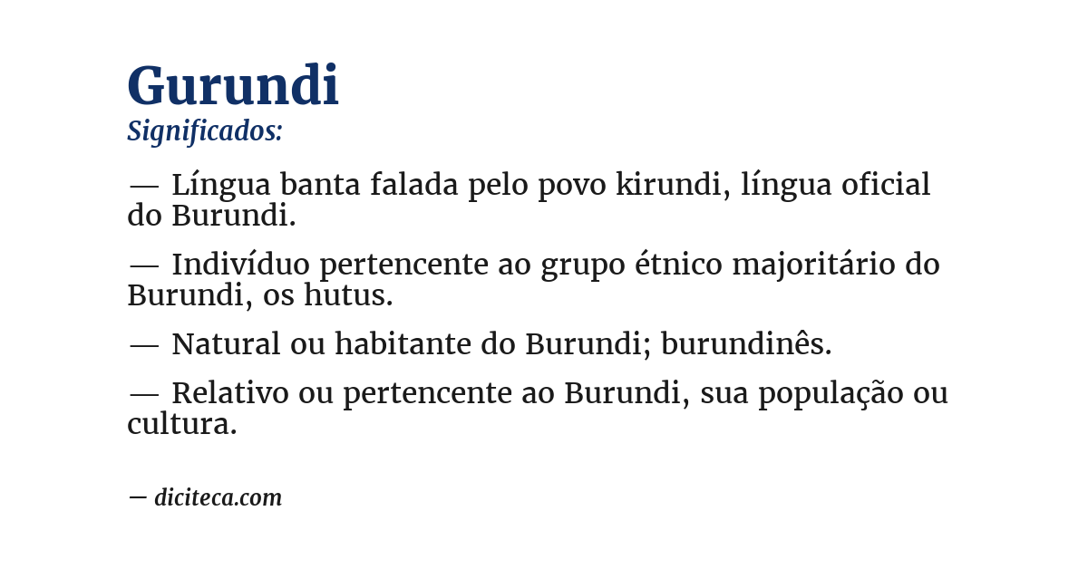 Significado de gurundi