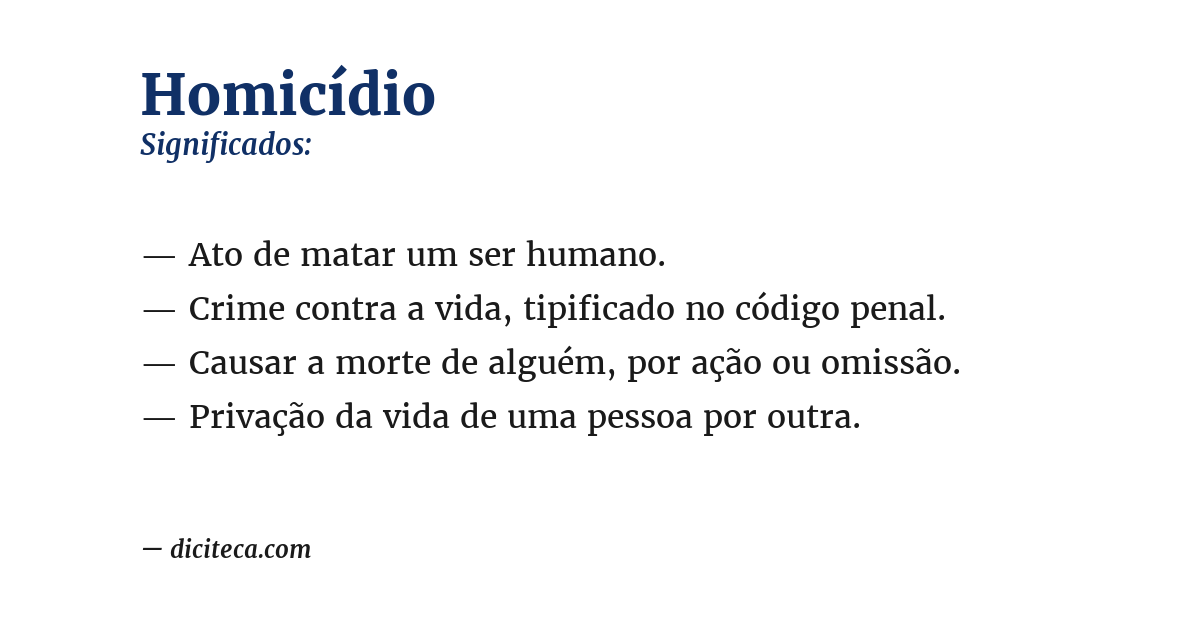 Significado de homicídio