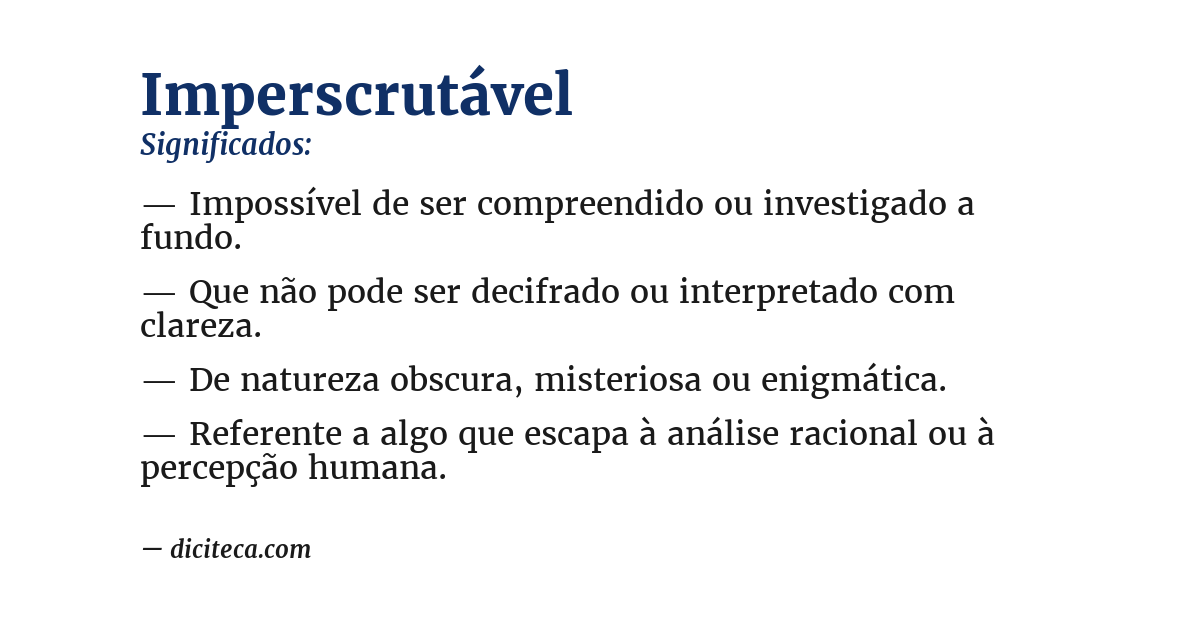 Significado de imperscrutável