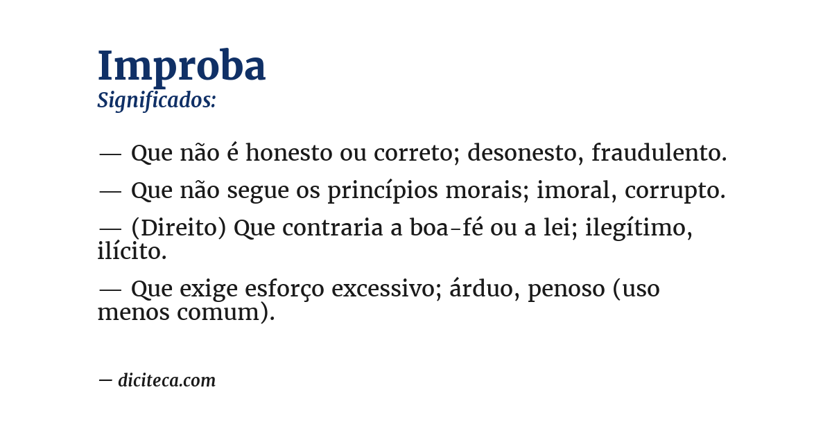 Significado de improba
