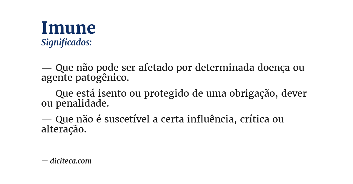 Significado de imune