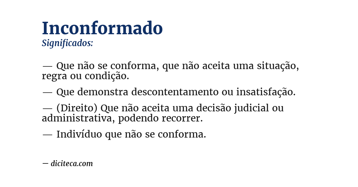 Significado de inconformado