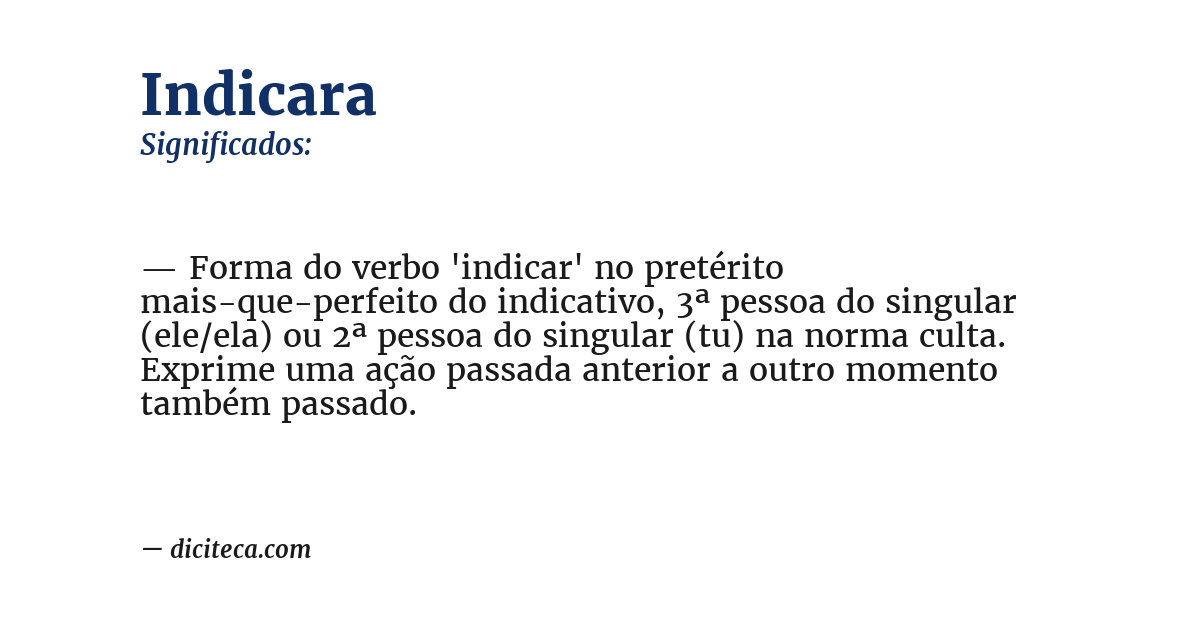 Significado de indicara