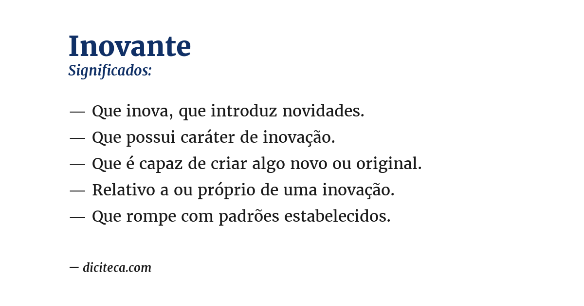 Significado de inovante