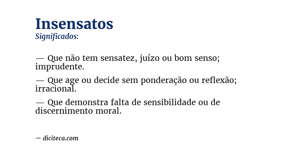 Significado de insensatos
