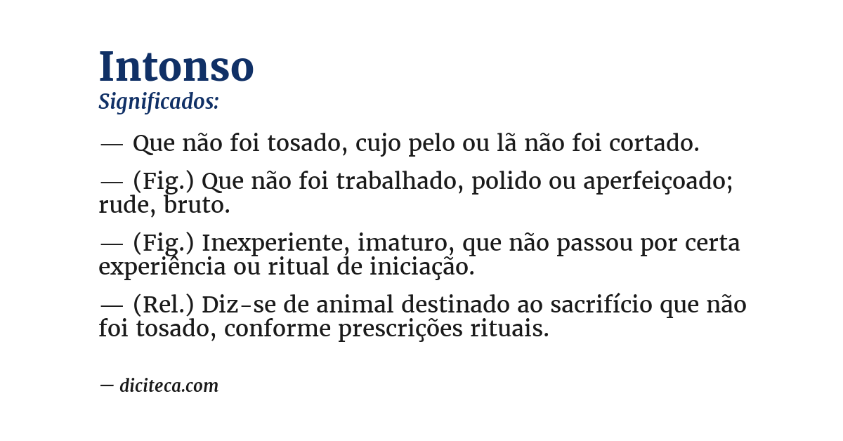 Significado de intonso