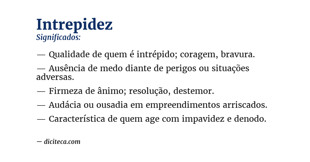 Significado de intrepidez