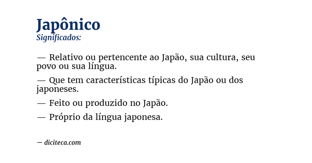 Significado de japônico