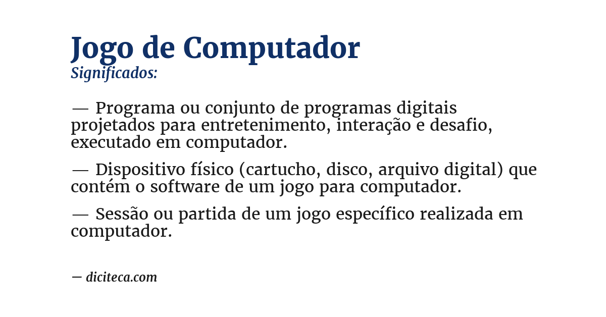 Significado de jogo de computador