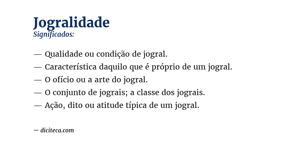 Significado de jogralidade