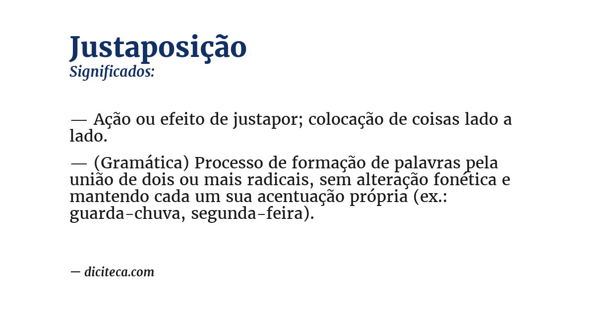 Significado de justaposição