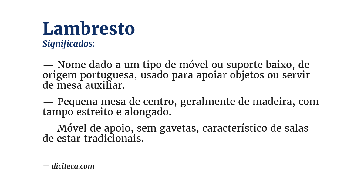 Significado de lambresto