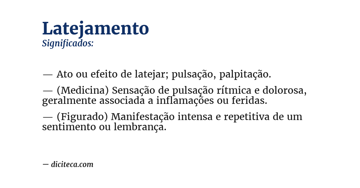 Significado de latejamento