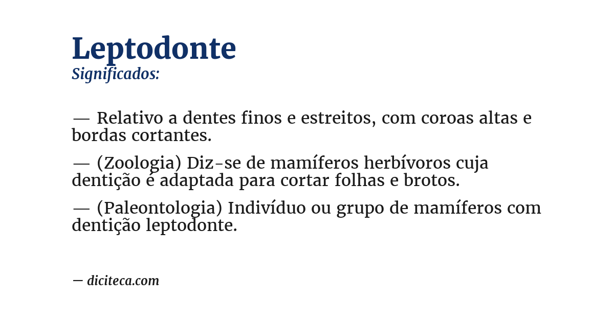 Significado de leptodonte