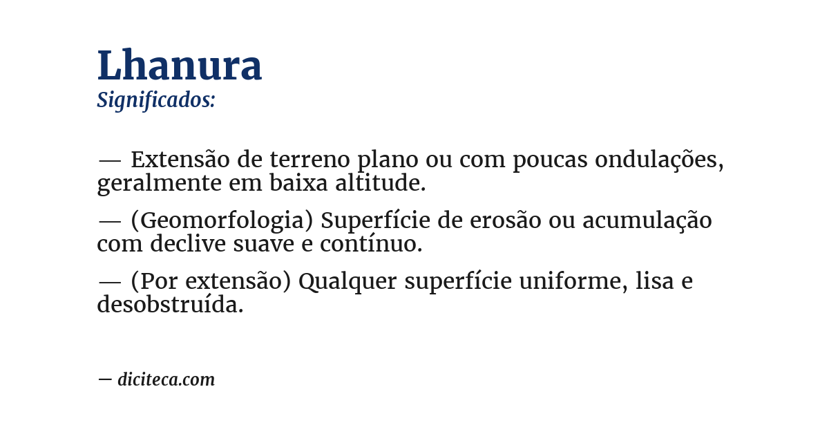 Significado de lhanura