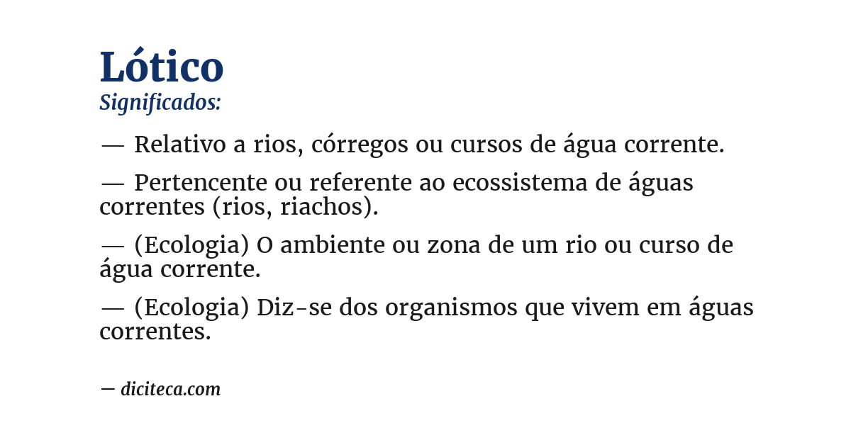 Significado de lótico