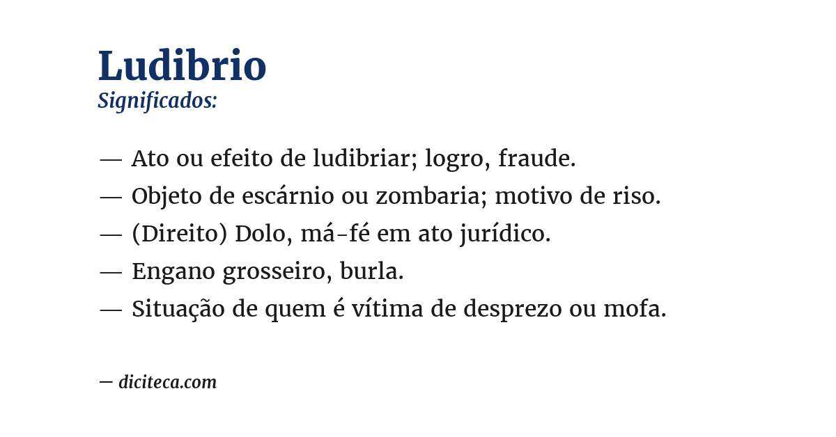 Significado de ludibrio