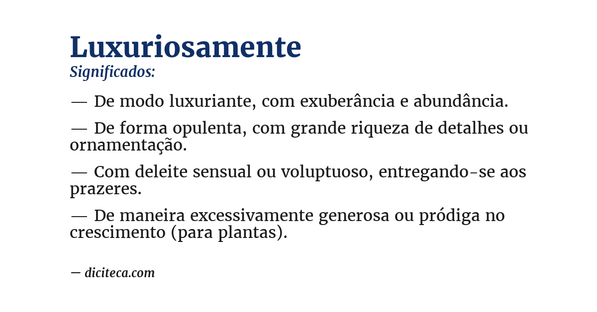 Significado de luxuriosamente