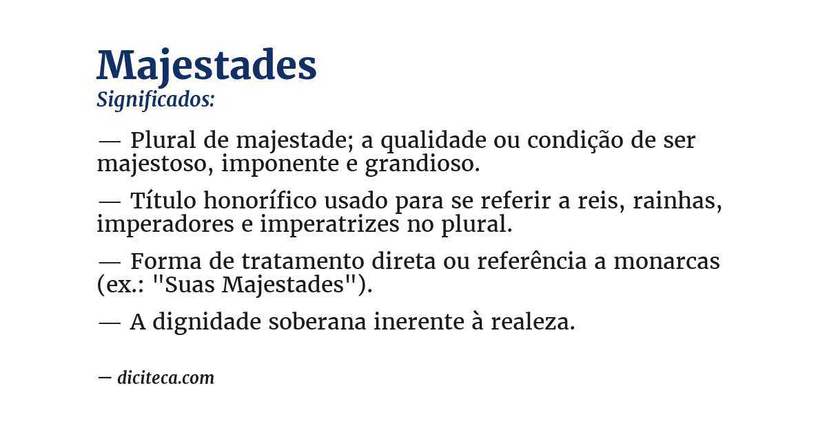 Significado de majestades