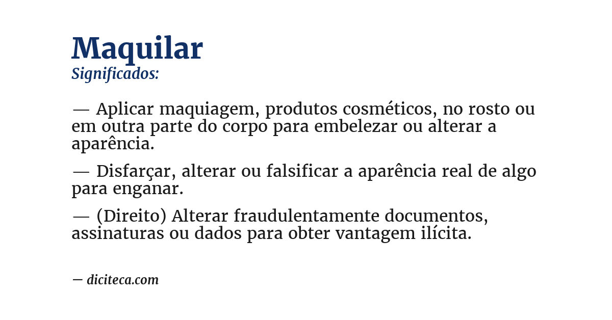 Significado de maquilar