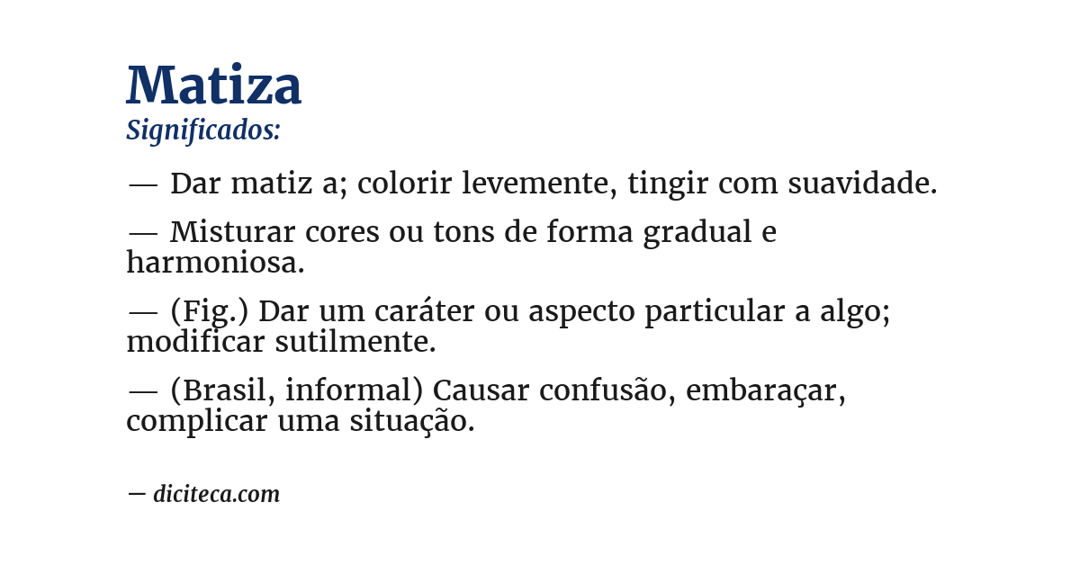 Significado de matiza