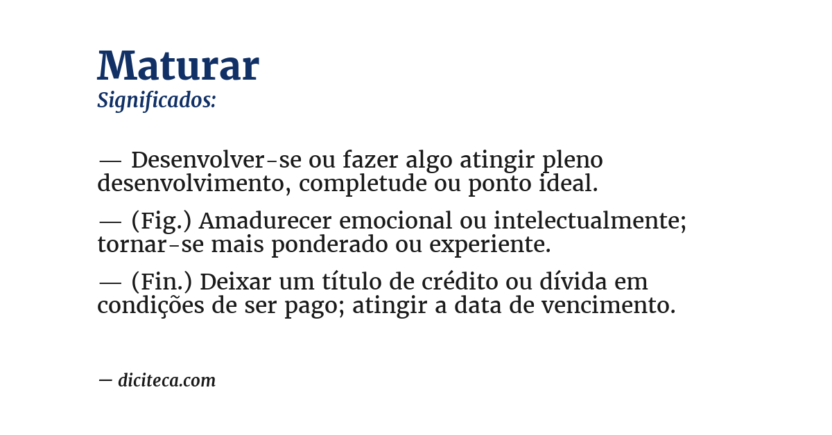 Significado de maturar