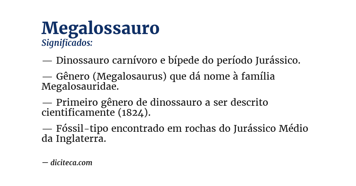 Significado de megalossauro