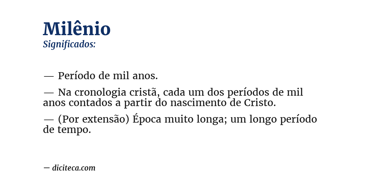 Significado de milênio