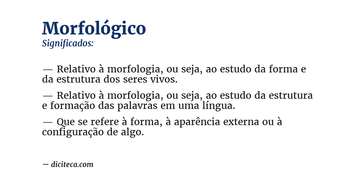 Significado de morfológico