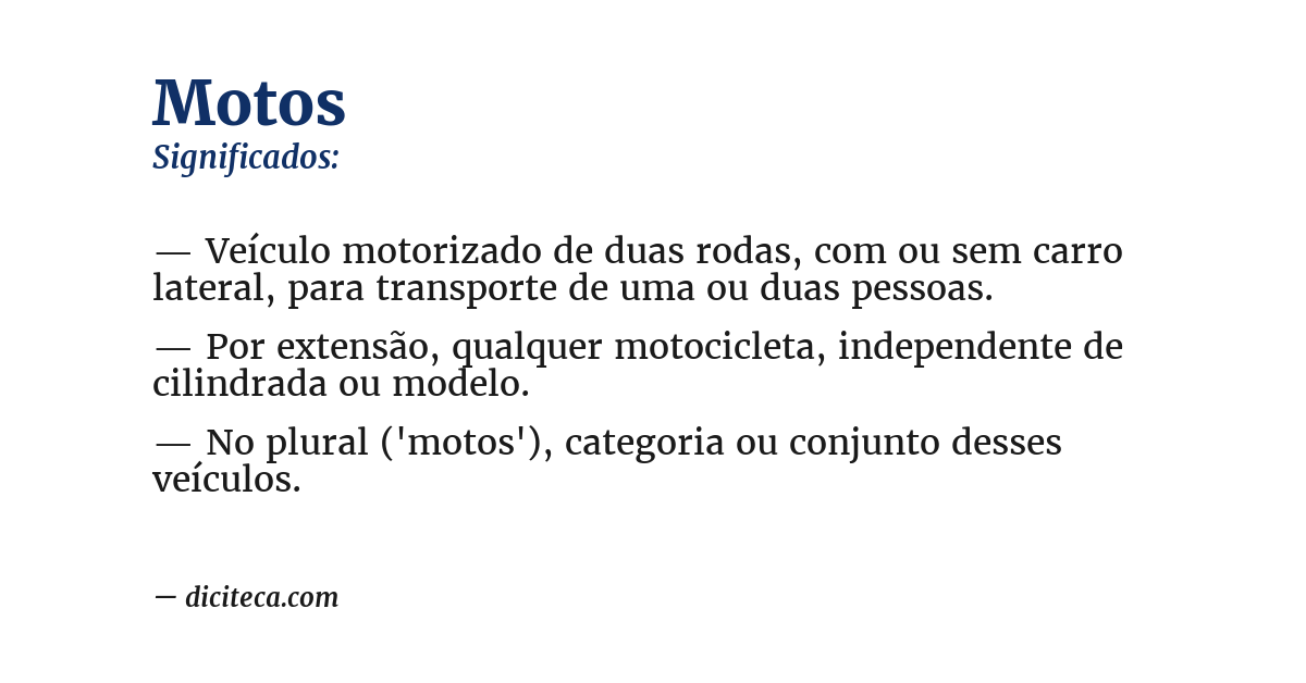 Significado de motos