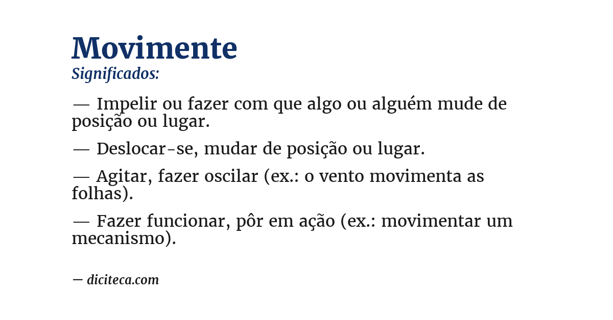 Significado de movimente