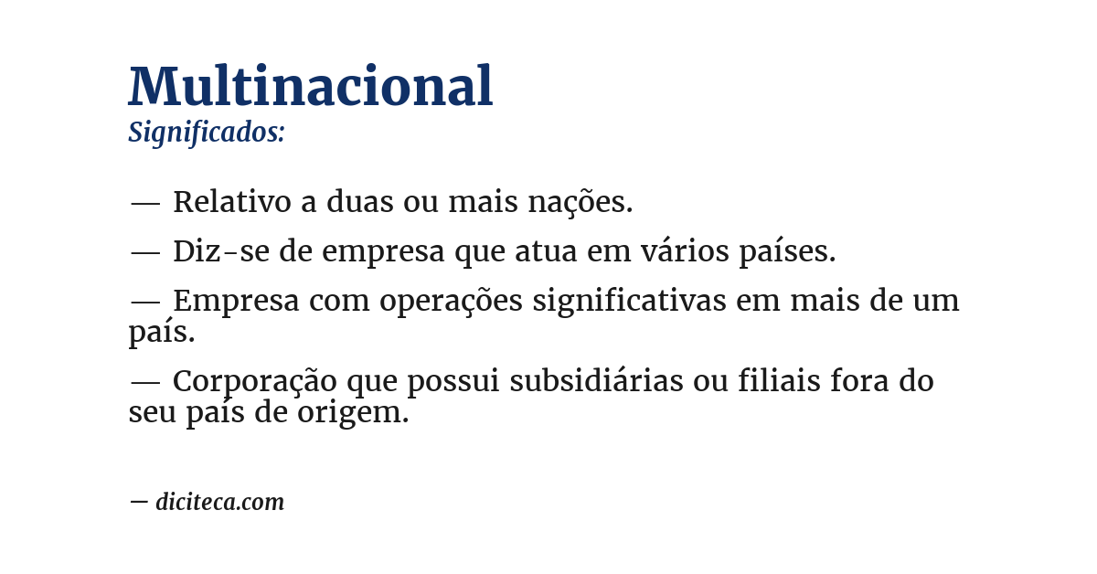 Significado de multinacional
