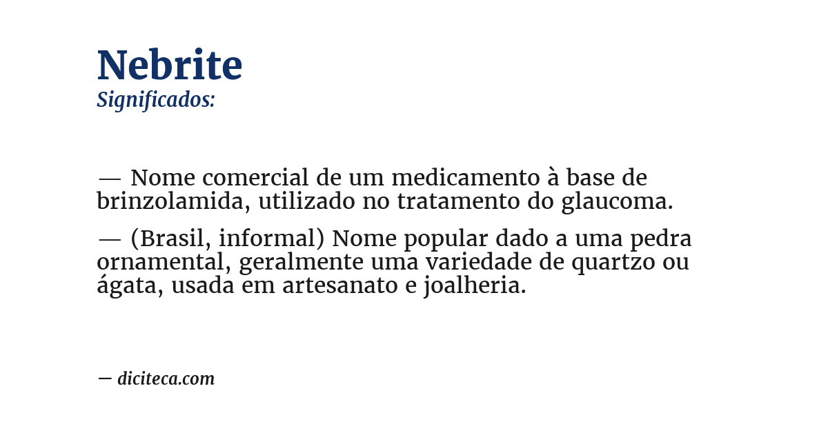 Significado de nebrite