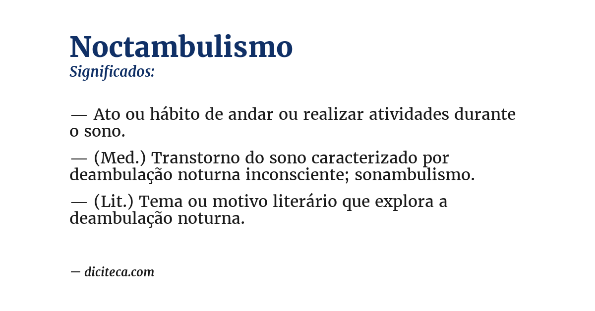 Significado de noctambulismo