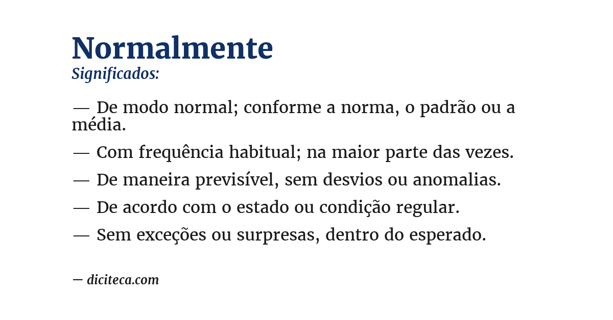 Significado de normalmente