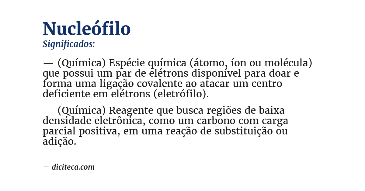 Significado de nucleófilo