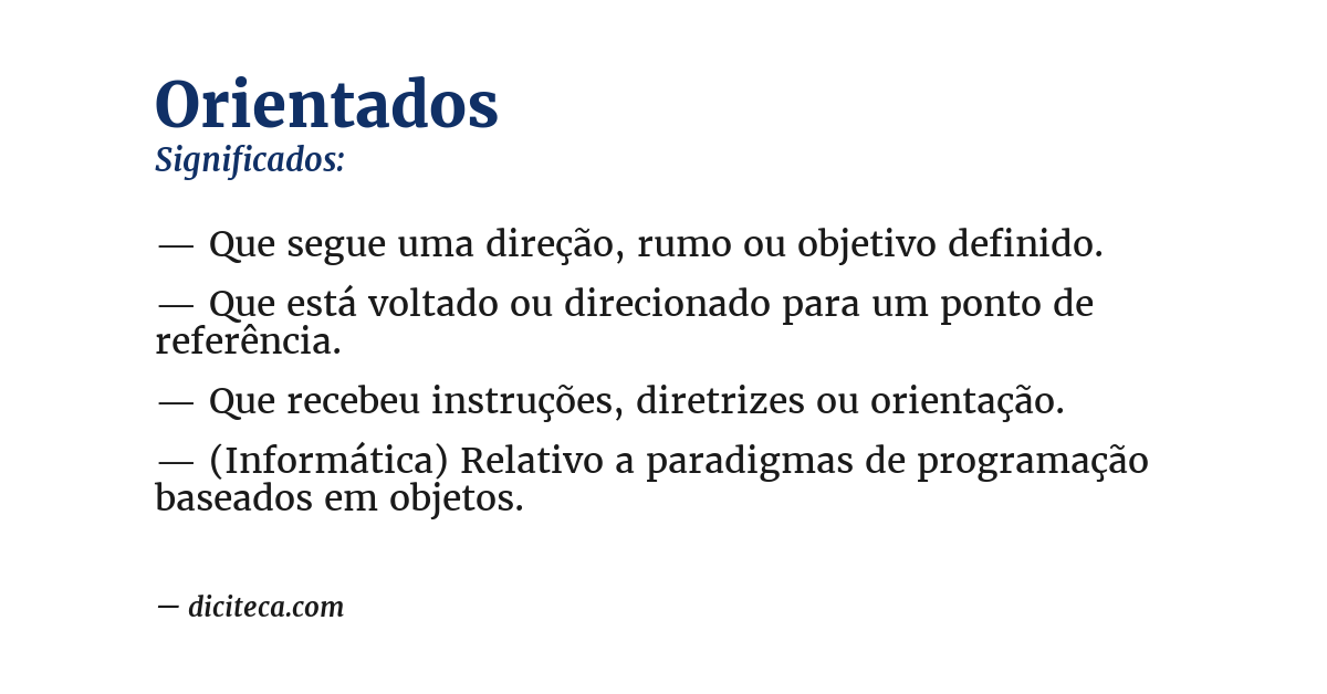 Significado de orientados