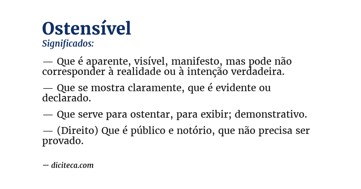 Significado de ostensível