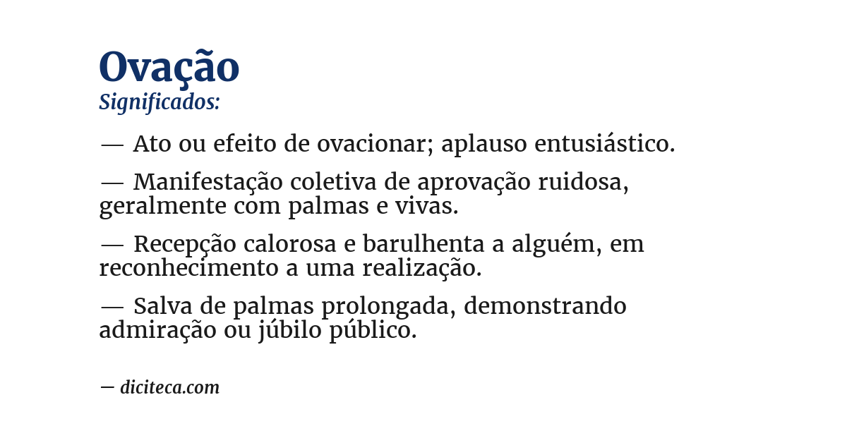 Significado de ovação