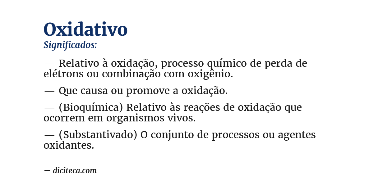 Significado de oxidativo
