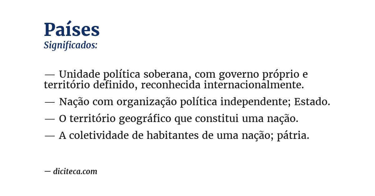 Significado de países