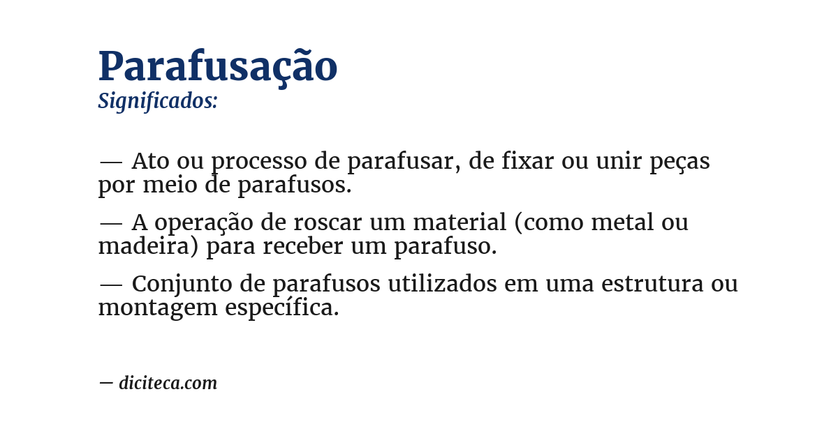 Significado de parafusação