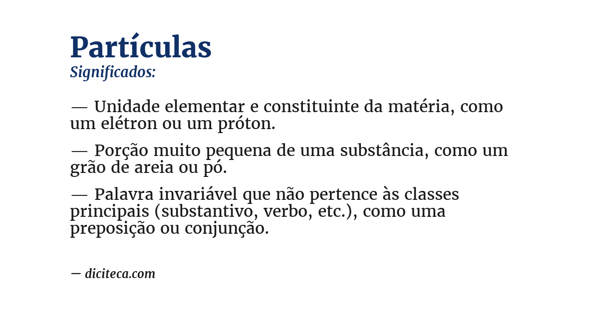 Significado de partículas