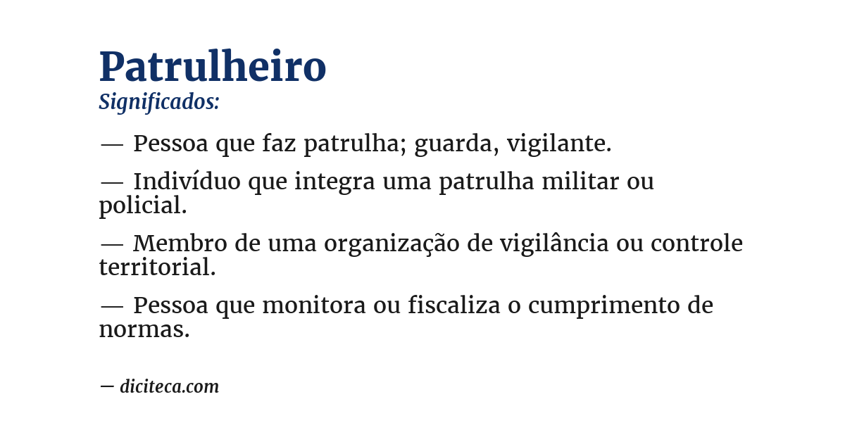 Significado de patrulheiro