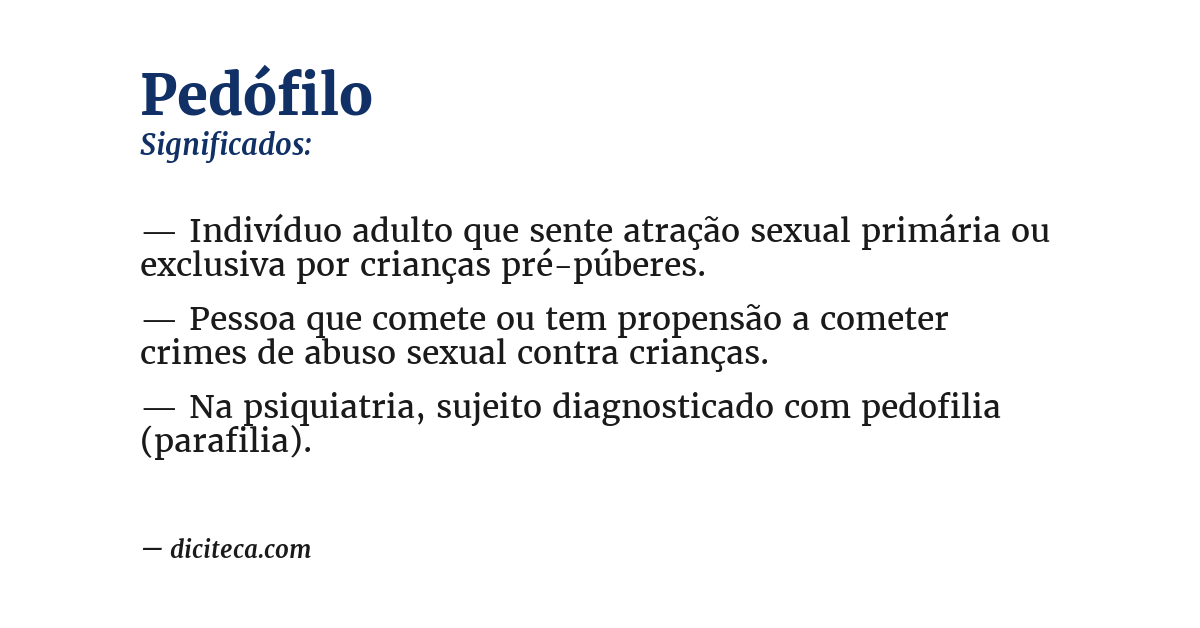 Significado de pedófilo